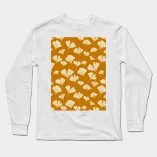 Ginkgo biloba leaves botanical pattern in mustard yellow Long Sleeve T-Shirt